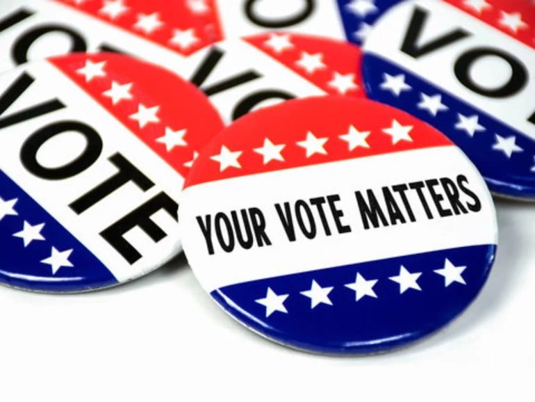 Badges about your vote mattering.